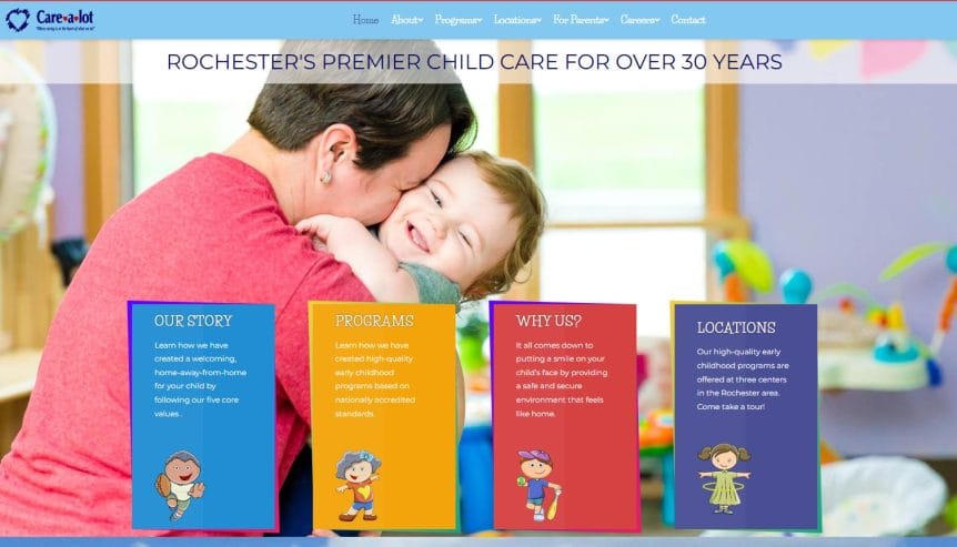Care-a-lot Child Care Website Home Page