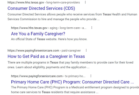 google search results page