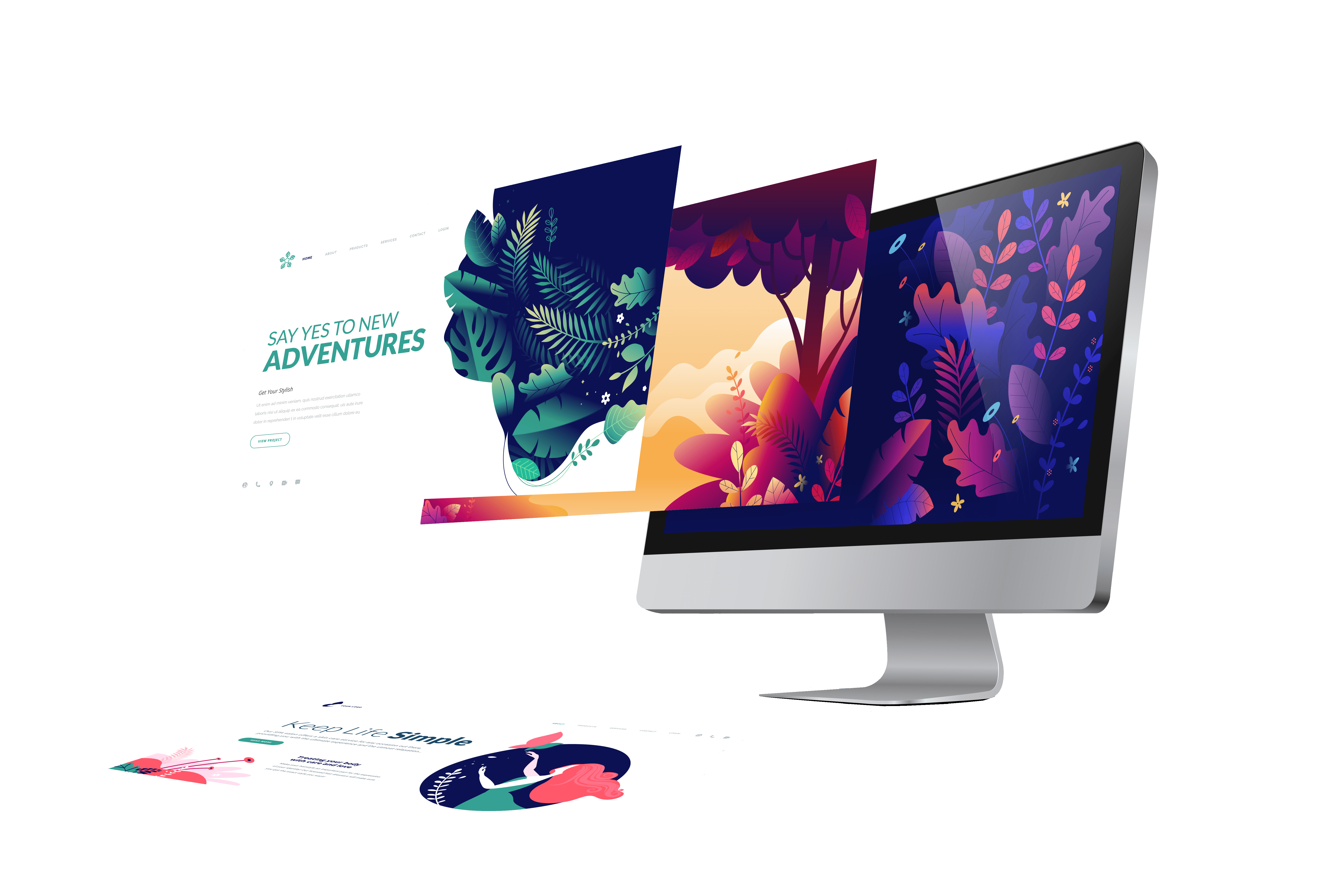 web pages with desktop screen